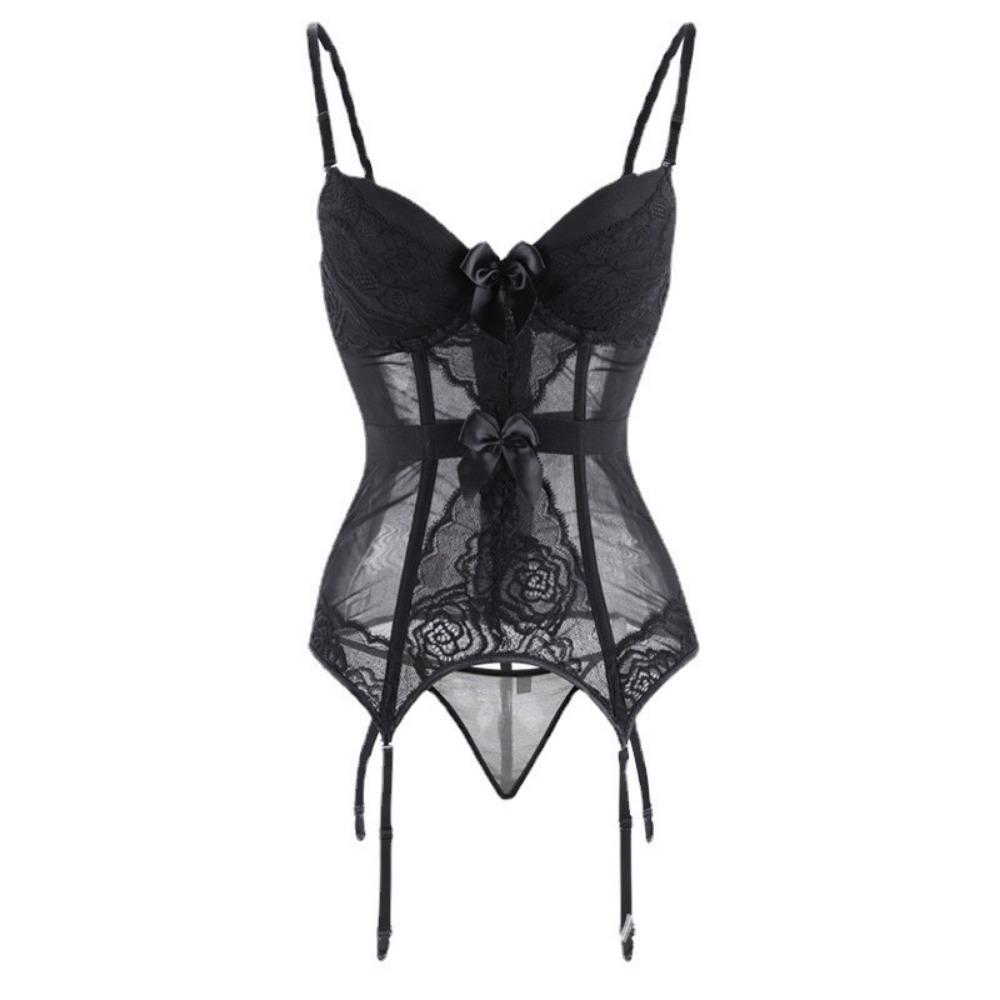 Domila Sexy Royal Sister Fishbone Girdle Vest Lace Mesh Waist Rim Onesie Sex Underwear F734