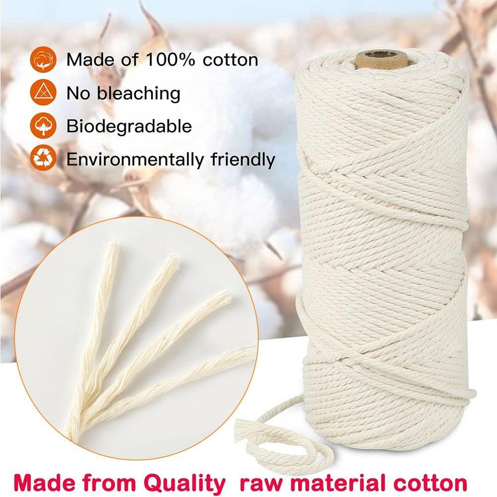 Přírodní bavlněná šňůra na macramé 50/100M Macramé šňůra Ručně vyráběná šňůra pro řemesla Domácí dekorace