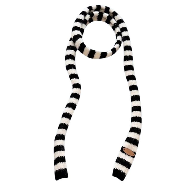 Knit Long Choker Striped Scarf for Women Harajuku Style for Jeans or Dresses