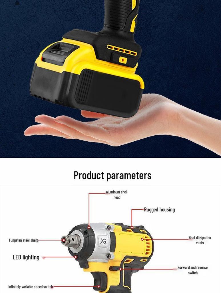 Industrial Lithium Battery Air Wrench: Powerful, Long Battery Life, Dual Battery Set for Truck Repair