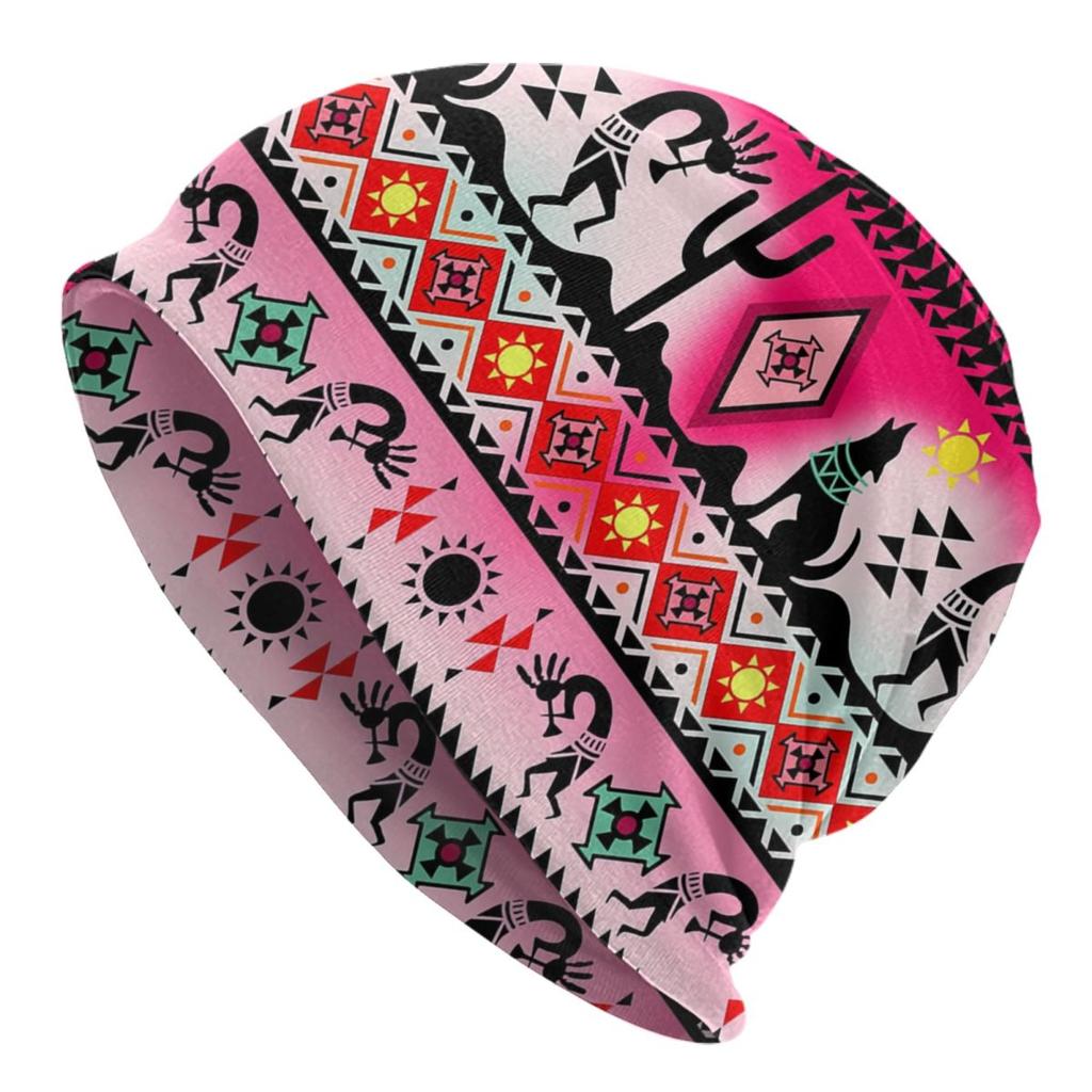Custom Southwest Tribal Native American Kokopelli Skullies Beanies Caps Streetwear Winter Warm Knit Hat Adult Unisex Bonnet Hats