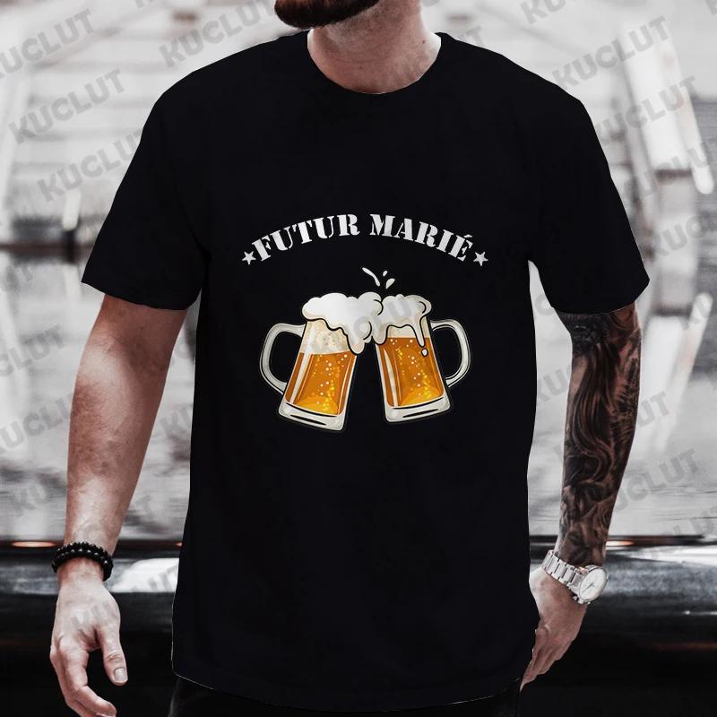Französische Herren Groom Squad Evg Team Trauzeuge T-Shirt Mode Bier Grafik Y2k Tops Single Abschied Hochzeit Junggesellenabschied Hirschparty T-Shirts