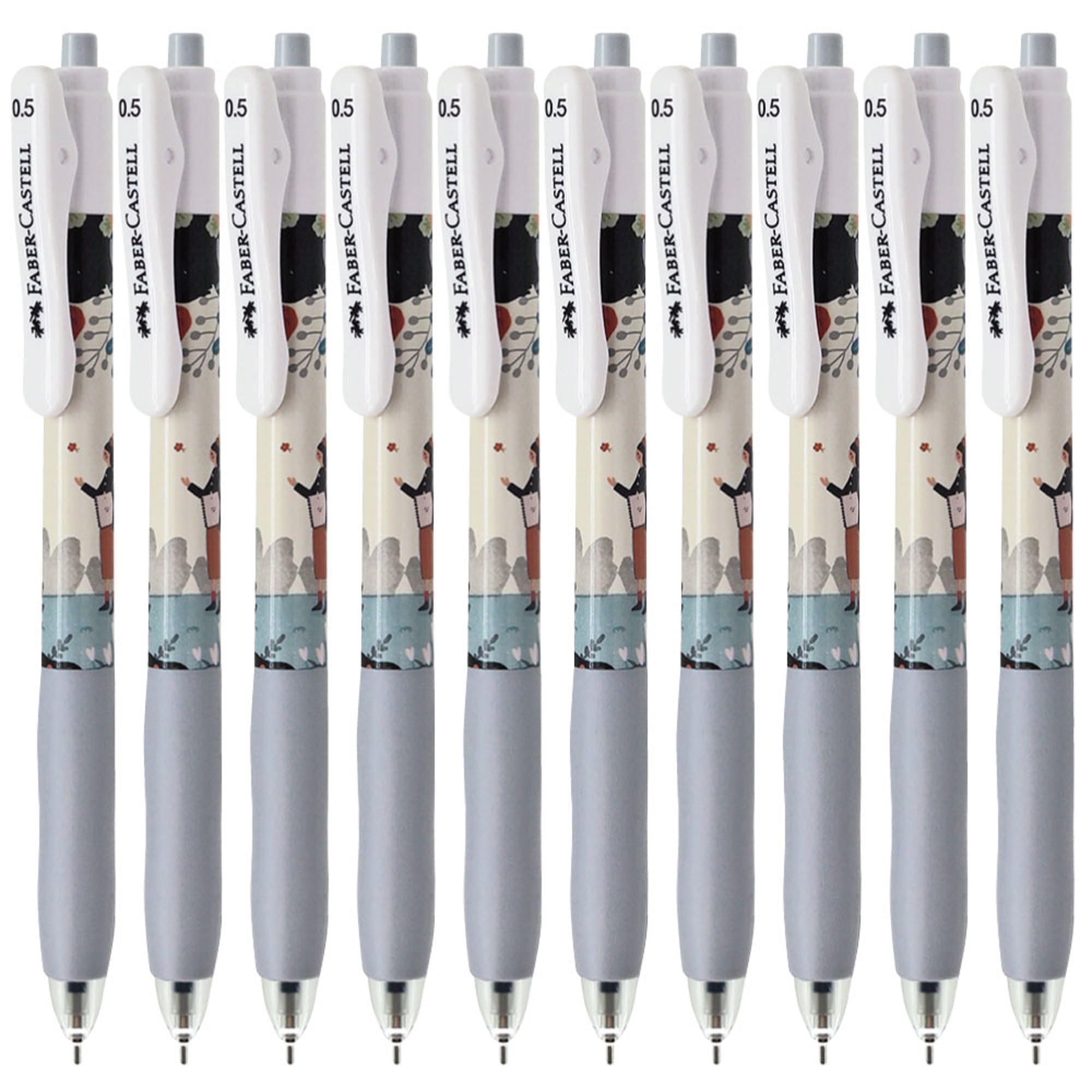 

Faber-Castell Artegel Gel Ink Ballpoint Pen, 0.5mm, Painter (White Body), Black, Pack of 10, 27111018