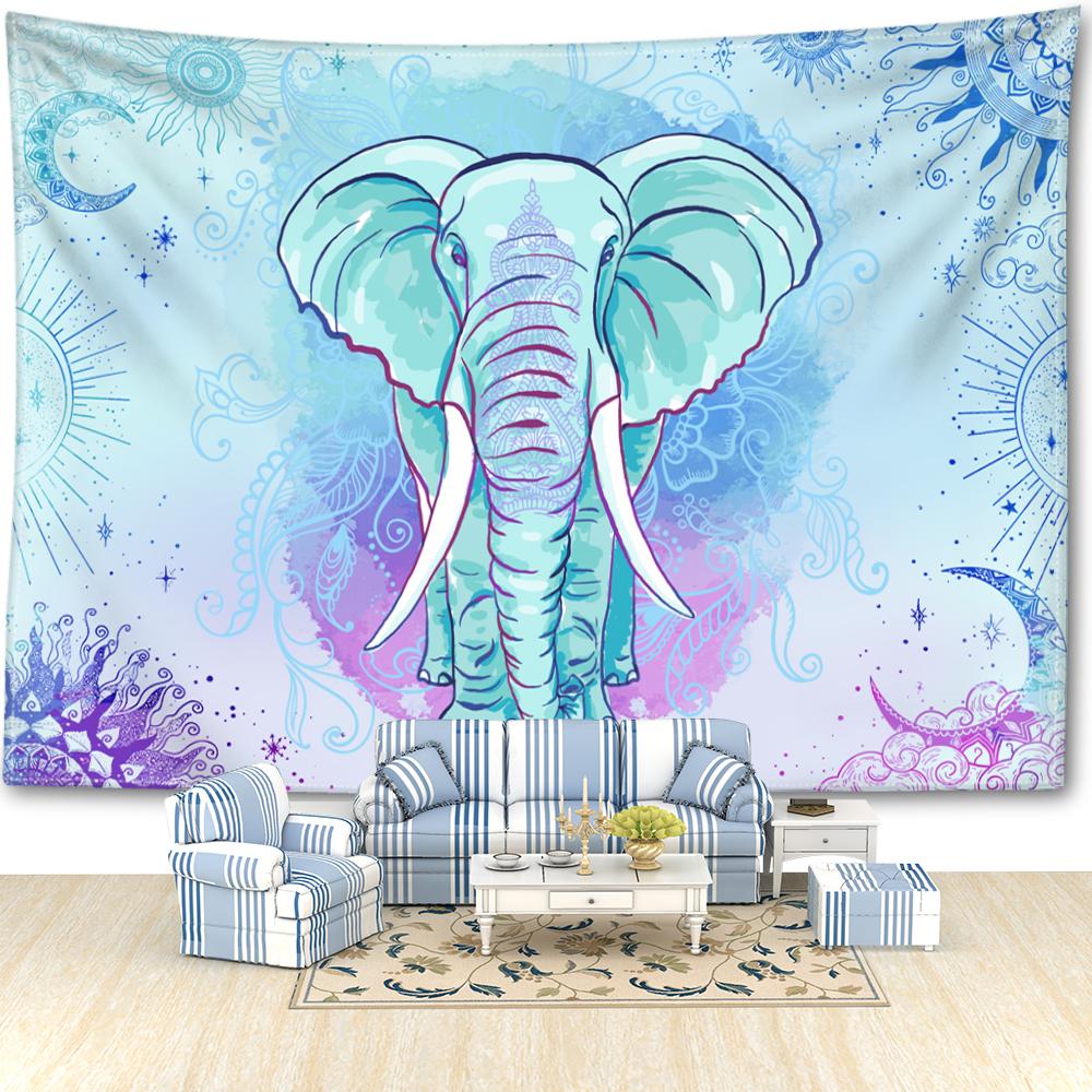 Tapiserie Elefant Desen Animat Agățat de Perete Artă Abstractă Vrăjitorie Mistic Hippie Tapitz Dormitor Camera de Zi Decor Acasă