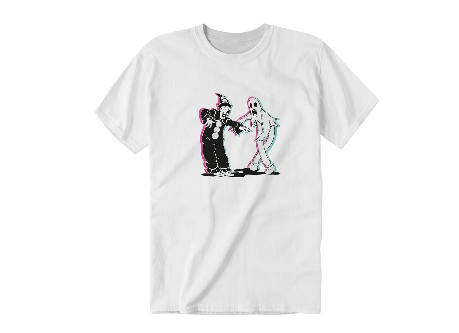 Koko the Clown and a ghost dancing Art Illustration | Youth & Adult Tee Tshirt S разноцветный