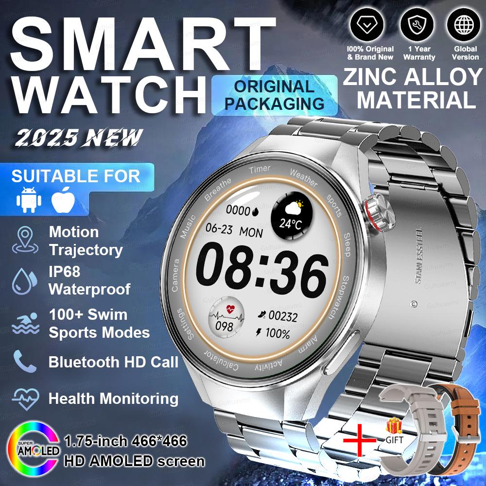 New HD Bluetooth Call GPS Tracker Smart Watch Heart Rate Blood Oxygen Health Monitor IP68 Waterproof Sports SmartWatch Men