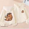 Felpe con Zip alla Moda Animali Cartoni Animati Zip-Up per Bambini e Bambine Invernali Autunnali Unisex Kawaii Felpa con Cappuccio Giacca Y2k Stiloso