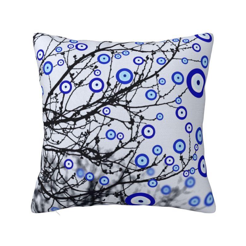 Custom Mediterranean Evil Eye Luxury Pillow Cover Home Decorative Turkish Amulet Culture Cushions for Sofa