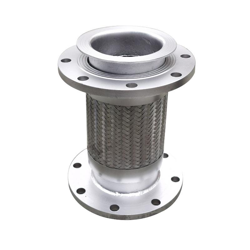 High-Temp High-Pressure Flanged Metal Corrugated Steam Hose with Braided Mesh Lining