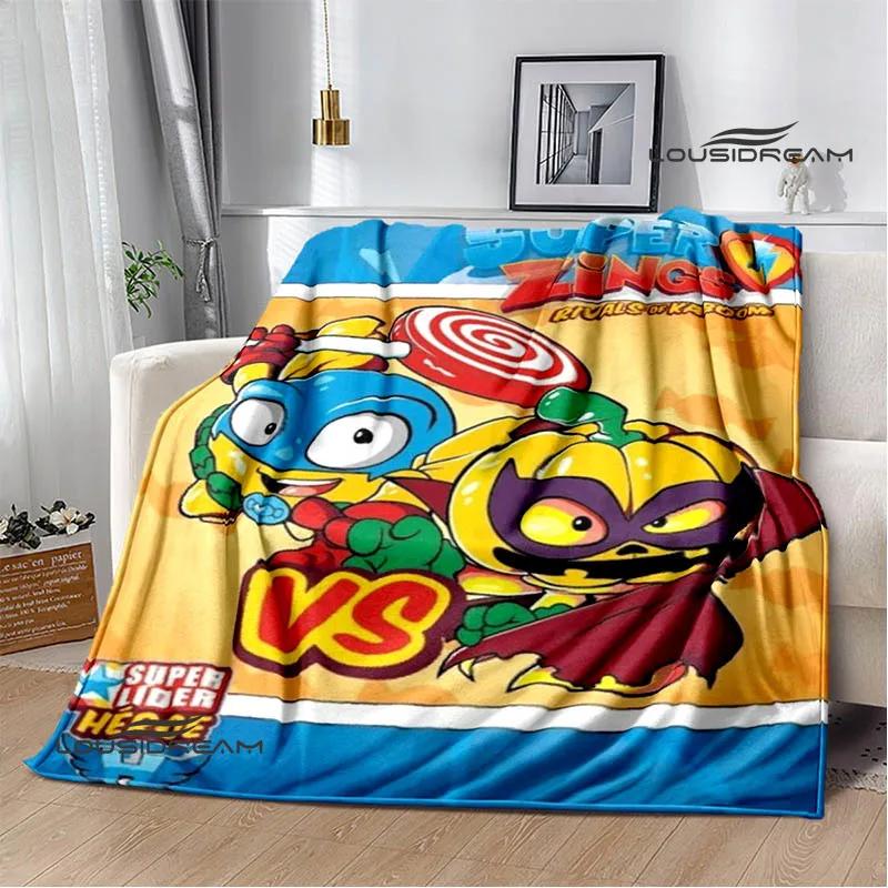 3D Cute Cartoon Super Zings Blankets Picnic Blanket Warm Flannel Blankets Soft and Comfortable Blanket Bed Linings Birthday Gift