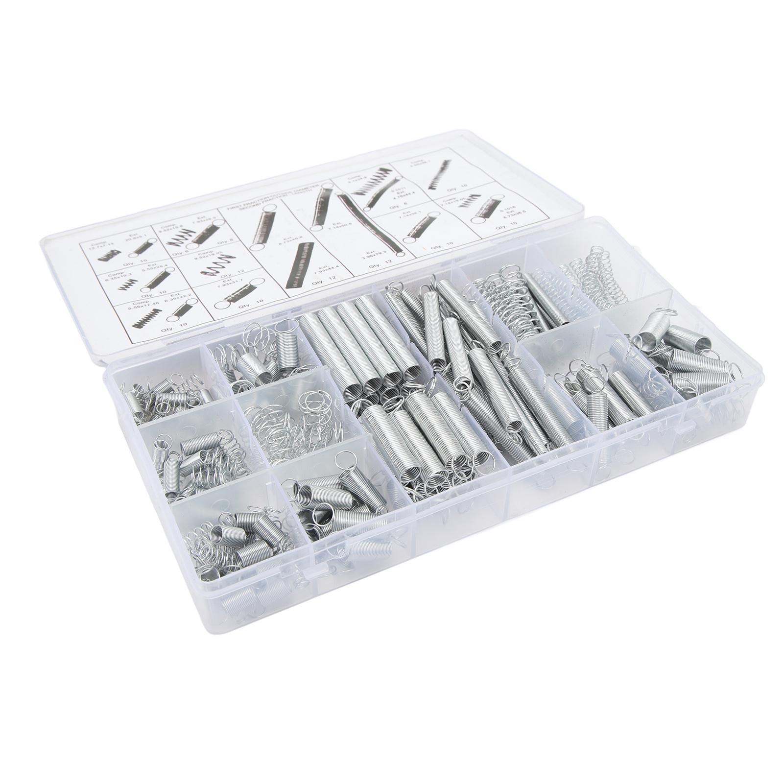 

200Pcs Compression and Extension Springs Kit 20 Styles Zinc Plated Steel for Car Repair DIY Project