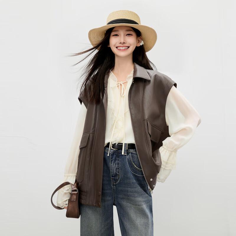 

Женский жилет Qiusishui Ren для通勤 с лацканами S