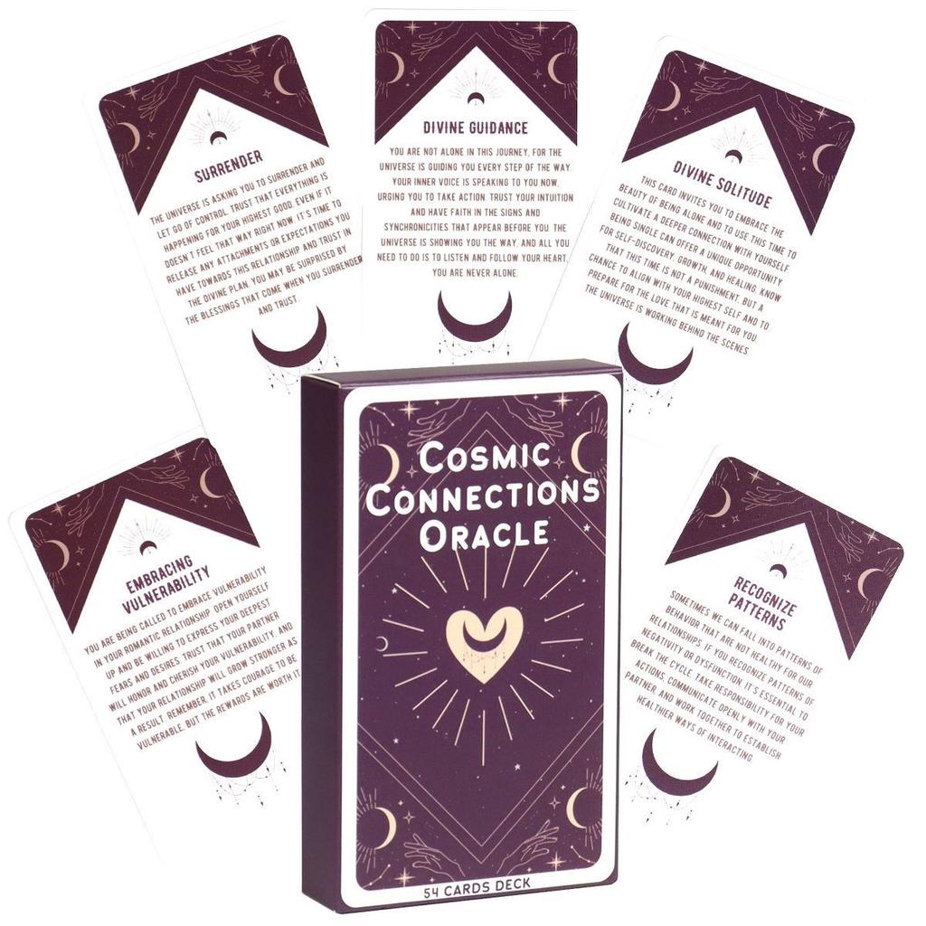 10.3*6cm Kosmische Verbindungen Orakeldeck 54 Stück Orakelkarten Inspiriert vom Universum für Liebe & Beziehung