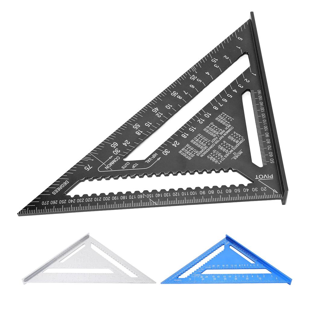 Aluminum Alloy Triangle Ruler Metric Imperial Clear Scale High Accuracy Easy To Read for Engineer Ca