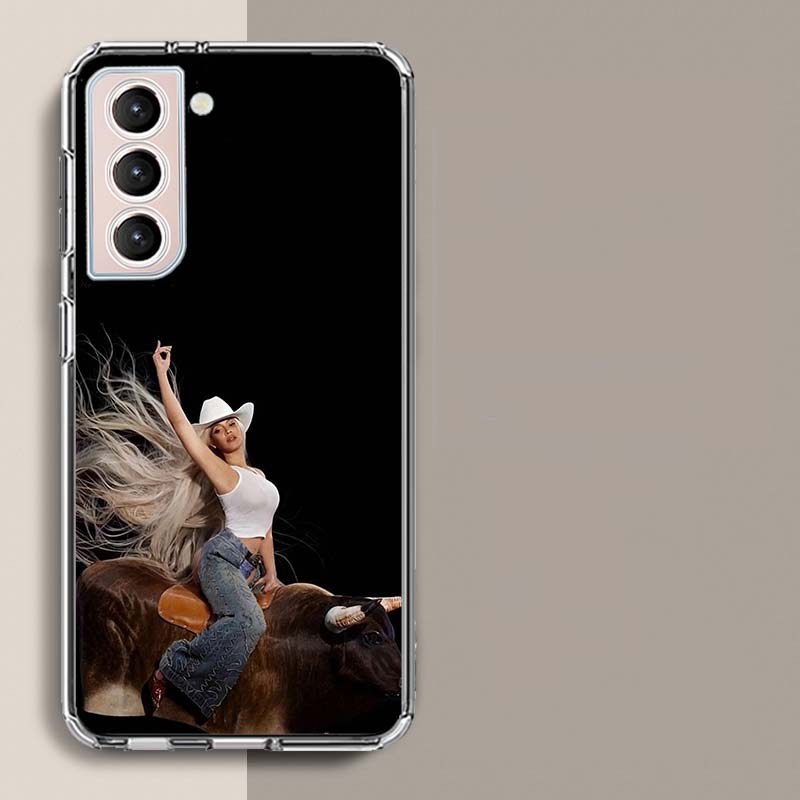 Singer Beyonce Cowboy Phone Case For Samsung Galaxy S25 Edge S24 S23 FE S21 S20 S10 Plus S22 S26 Ultra Cover Clear Cases TPU Cap