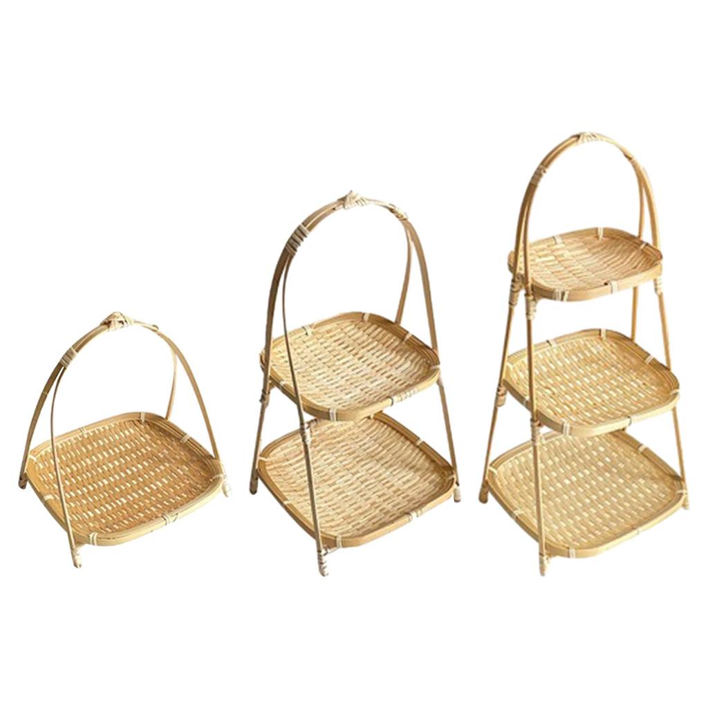 Bamboo Fruit Basket for Organizing Food and Bread in Living Room
