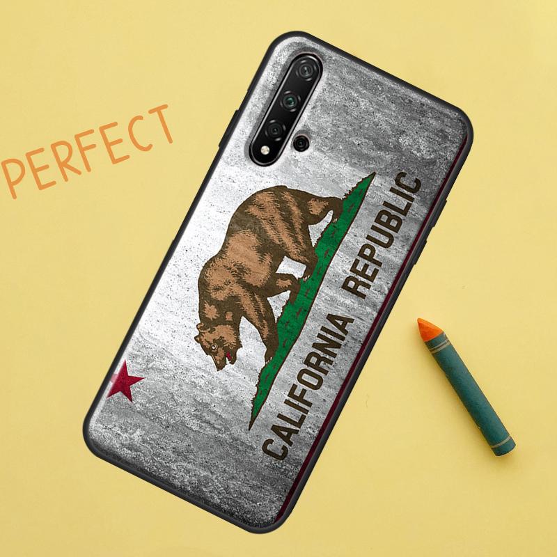 California Flag For Huawei Nova 10 9 SE 11 Pro 12i 11i 8i Y60 Y70 Y90 Y61 Y91 Y72 Y73 P20 P40 P30 Lite Case