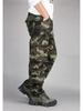 Pánské jarní/podzimní pracovní kalhoty s maskovacím vzorem a mnoha kapsami - venkovní ležérní dlouhé kalhoty