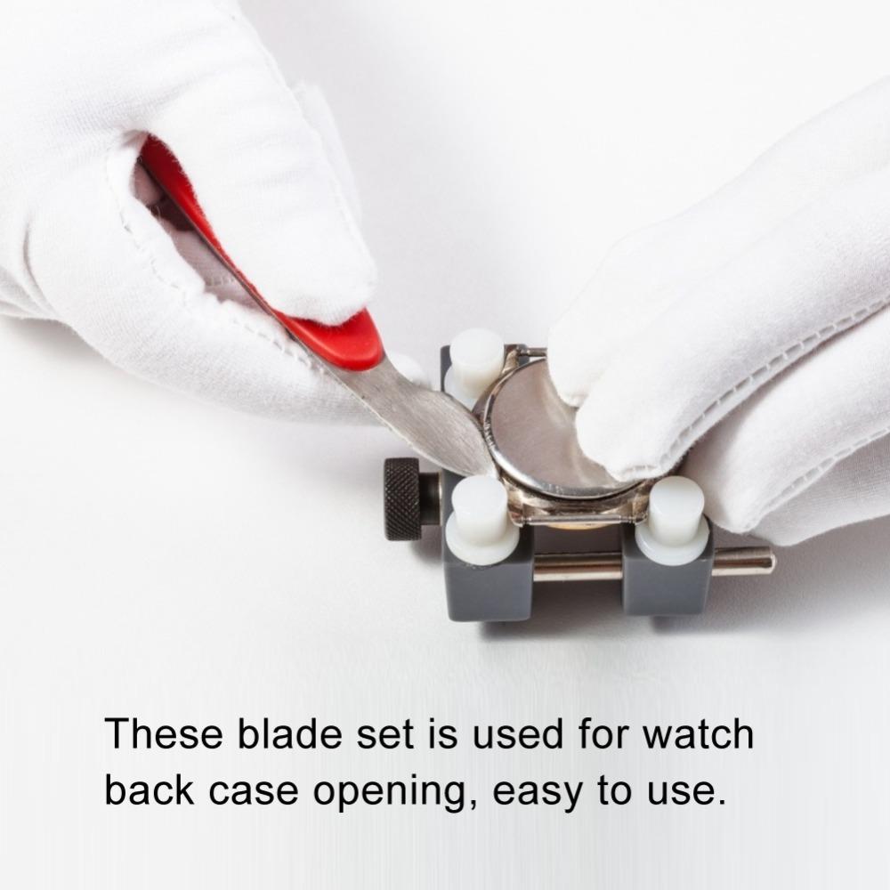 4pcs Multiple Colors Watch Case Remover Steel + Plastic Material Back Cover Pry Tool Kit