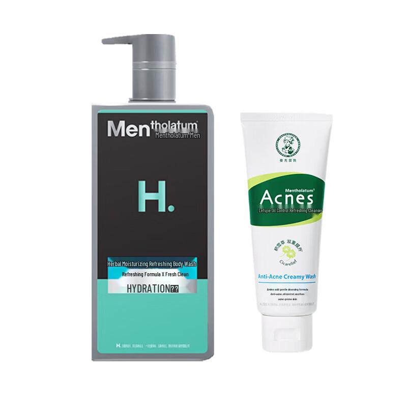 Mentholatum Men s Herbal Refreshing Shower Gel & Deep Clean Cleanser Set
