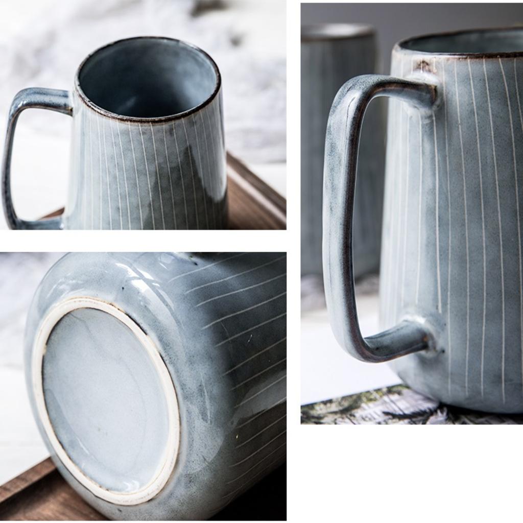 New Creative and Elegant Unique Retro European Ceramic Mug with Spoon - Ideal Office Drinkware with 650ml Capacity - Perfect Gif