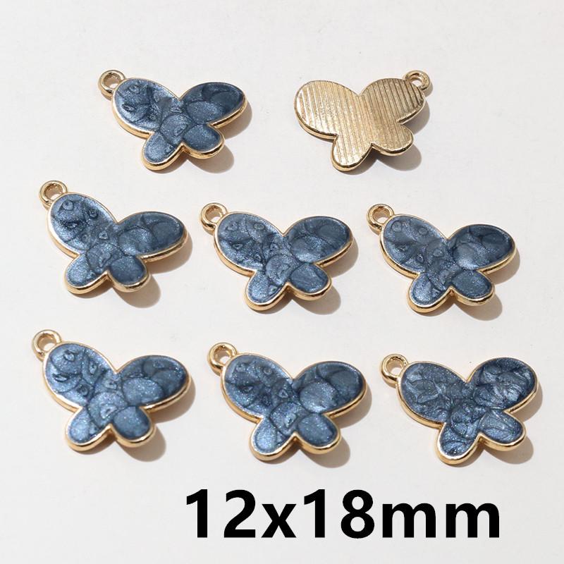20pcs Enamel Charms Pendants Butterfly Flower Bow Mushroom Shape DIY Jewelry Making Accessories for Earrings Necklace Bracelets