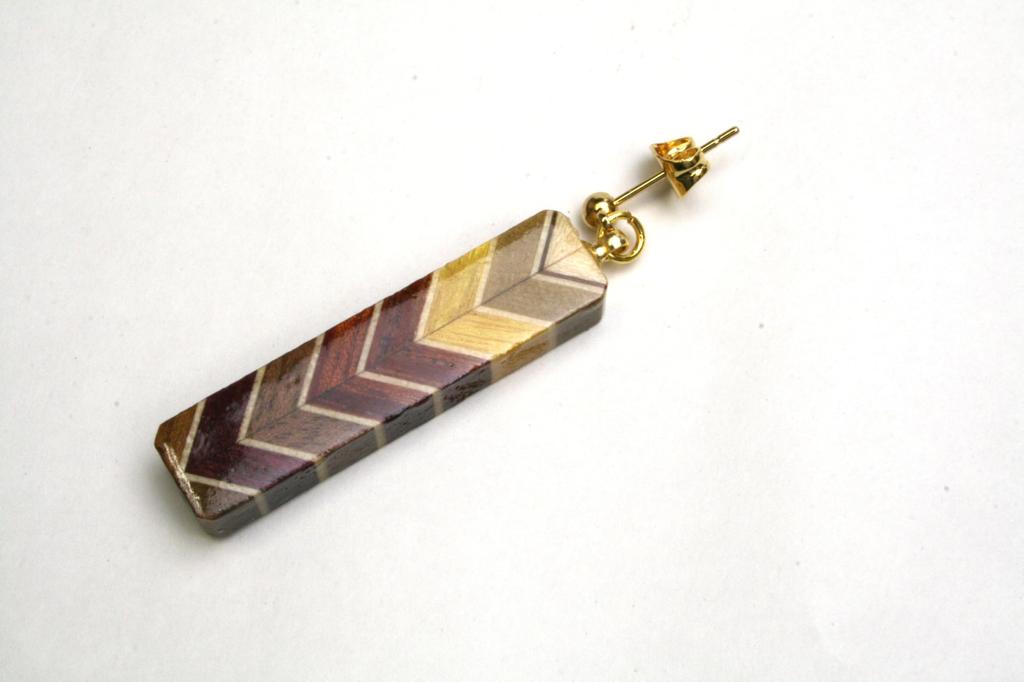 Parquet Earrings D by Hakone Maruyama
