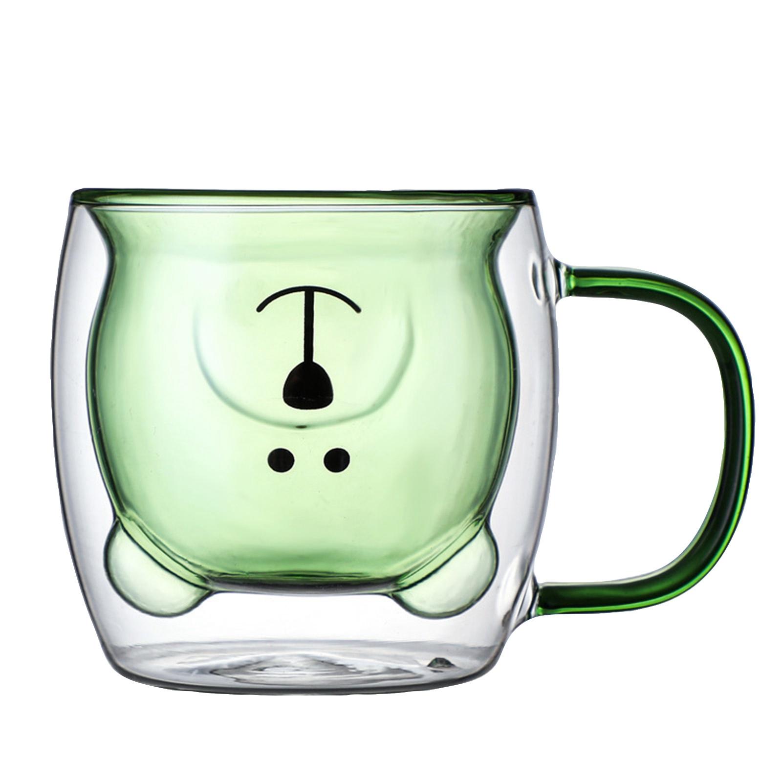 

Cute Bear Mugs Cute Cups Bear Tea Coffee Cup With Handle 8.5oz Milk Cup Double Wall Insulated Glass Cups Glass Gift For Personal Birthday Valentine s One Size