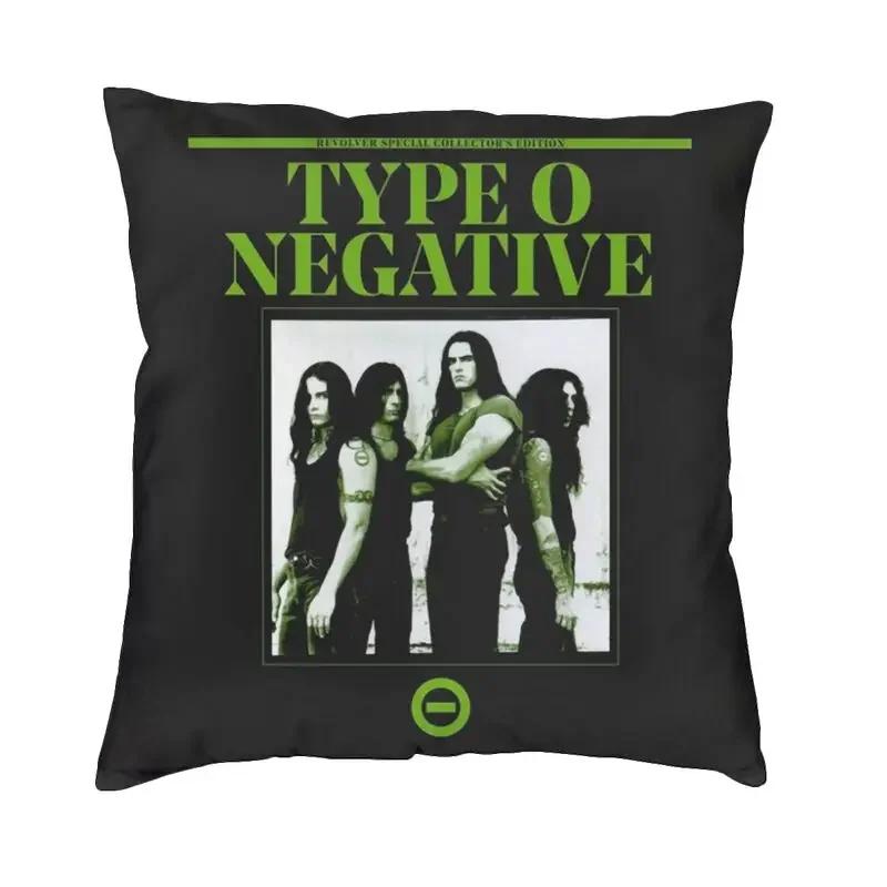 O Type Negative Logo Goth Heavy Metal Band Cushion Cover Double Side 3D Printing Throw Pillow Case Pillowcase Home Decorative
