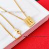 Arc de Triomphe Letter Choker: Brass Gold-Plated Small Square Tag Necklace with Initial Pendant