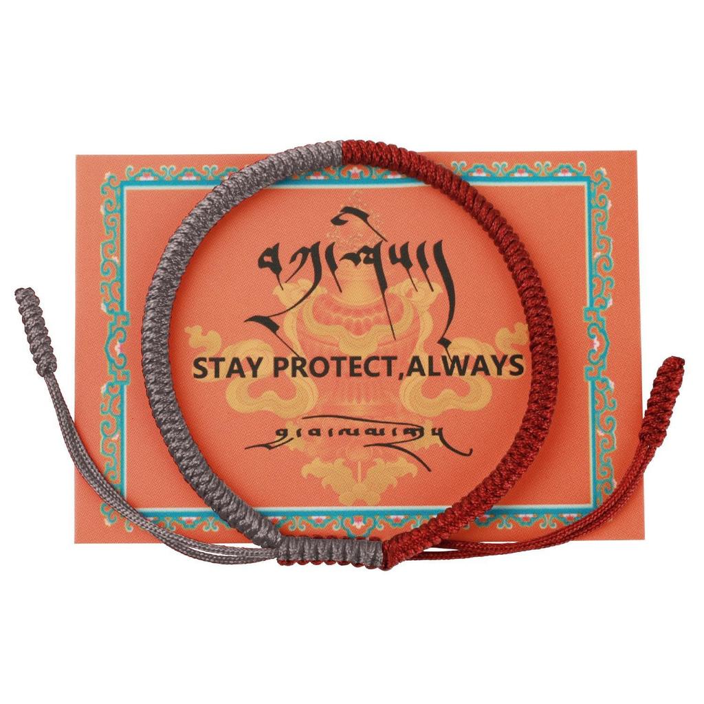 Diamond knot braided hand rope Adjustable monk body protection hand rope Xizang lucky blessing red braided hand rope
