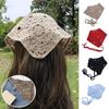 Handmade Crochet Hair Scarf Knitting Half Skirt Butt Curtain Hollow Out Triangle Headscarf Tied DIY Elegant Hair Accessories