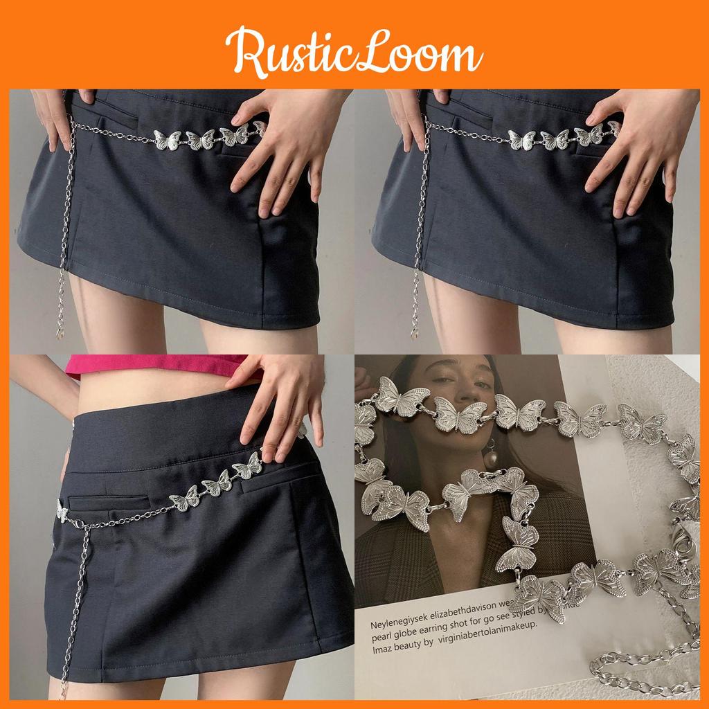 Elegant Butterfly Metal Waist Chain For Women Unique Design Aesthetic Y2k Vintage Style Accessory