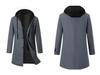 2024 Fall/Winter Hooded Faux Two-Piece Mid-Length Woolen Coat - Thick and Warm