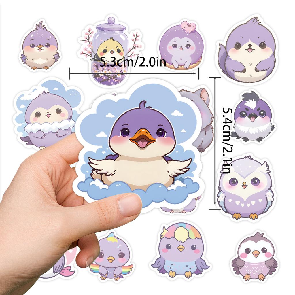 50 Purple Animal Graffiti Stickers Water Cup Computer Skateboard Waterproof Decorative Stickers DIY Stationery Stickers