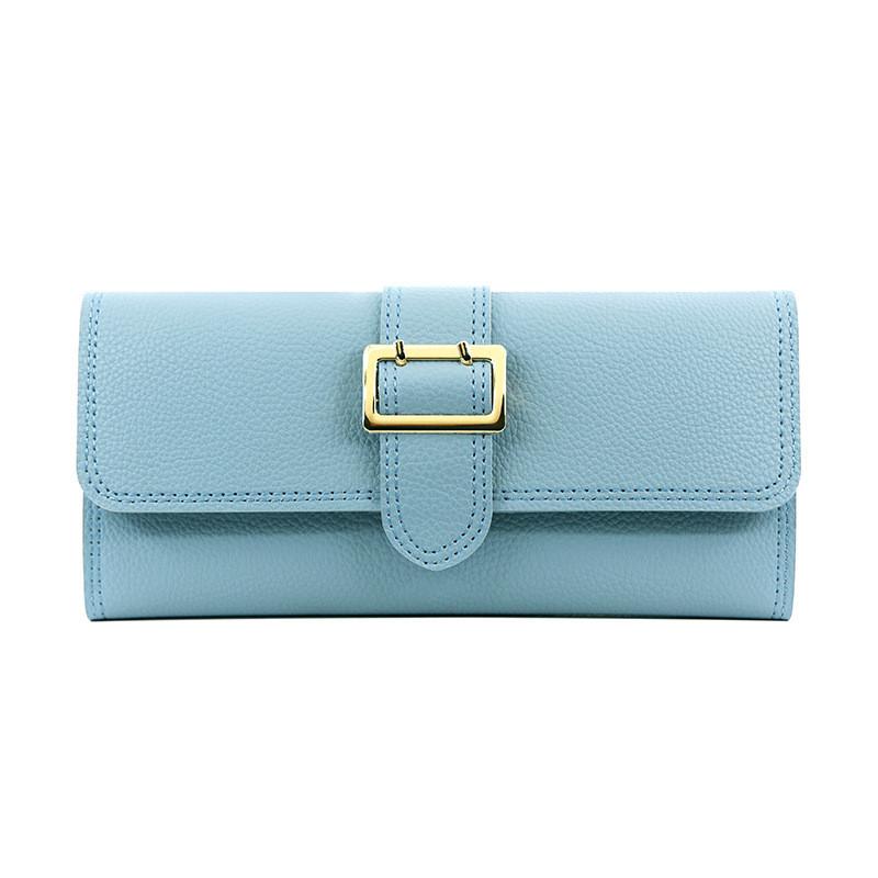 Ladies Pu Leather Slim Wallet With Three Fold Design For Daily Use