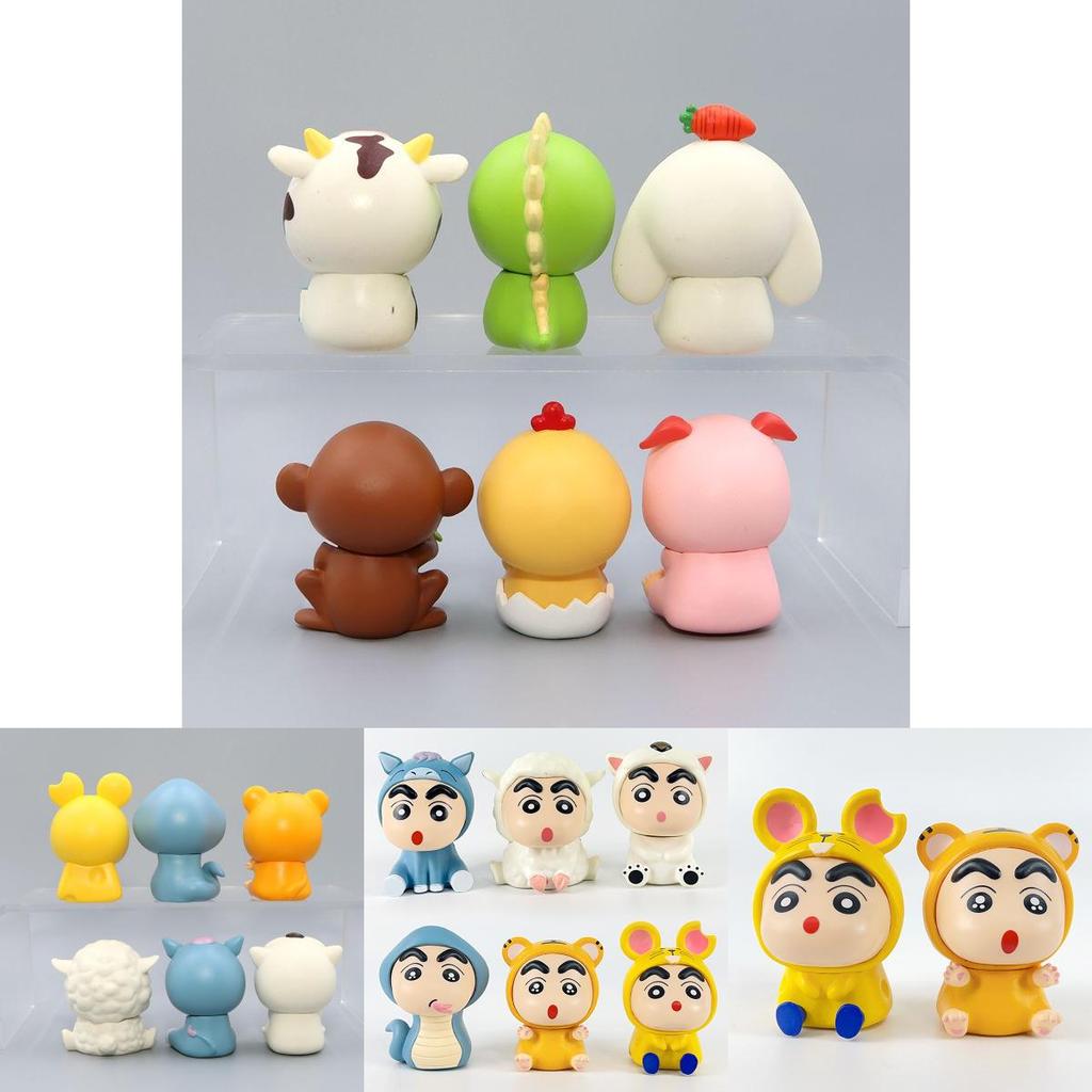 Adorable Pvc Anime Cartoon Crayon Shin-chan Animal Figurines Set Of 12