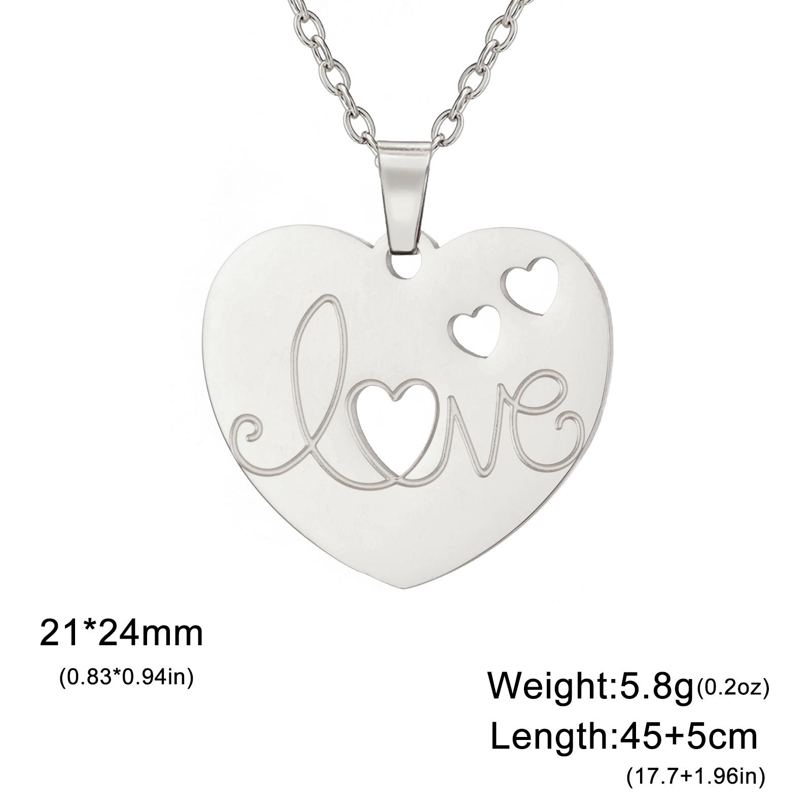 

Love Heart Necklace Couple Love Letters Hearts Choker Stainless Steel Jewelry for Girlfriend 2026 New Year Valentine s Day Gifts