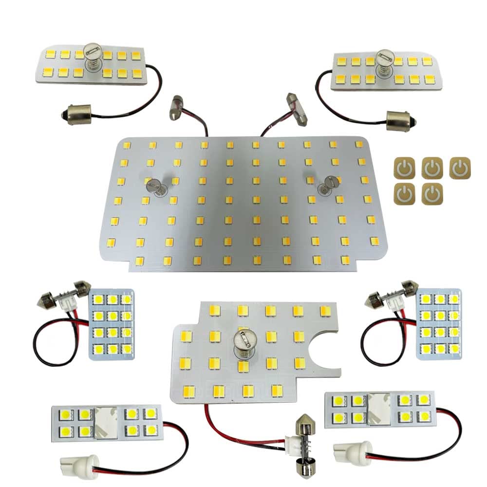 Compatible with Toyota Hiace 200 Series Super Dimmable Room Lamp Set 150 SMD (8th Generation) GL, (8 Pieces, Lights)