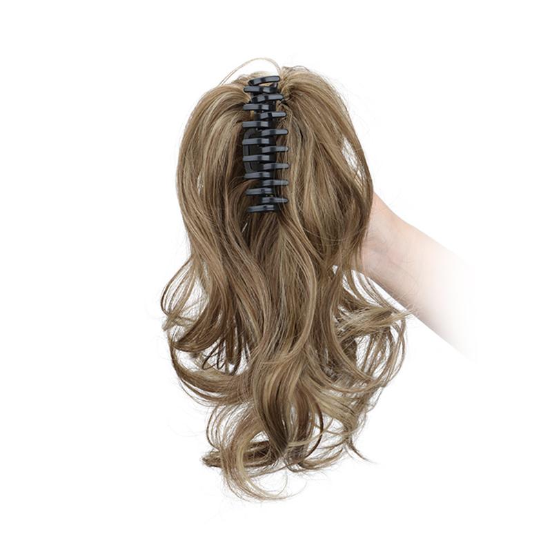 

1pcs Synthetic 12Inch Ponytail Claw Clip Ponytail Extensions Short Curly Ponytail Ladies Black Brown Blonde Hair Clip for Women
