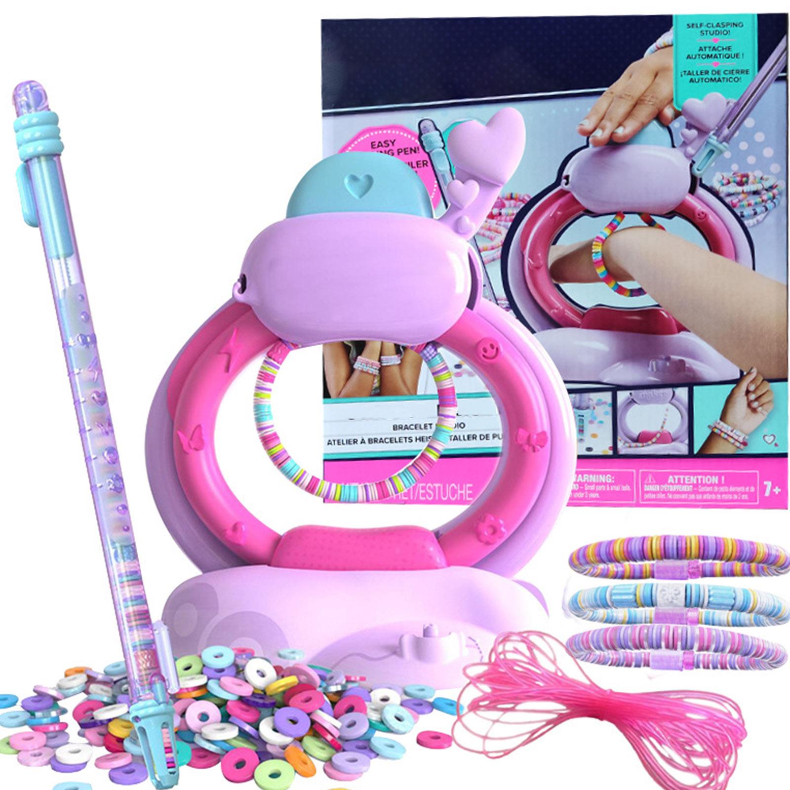 

Набор для плетения браслетов в студии с легкой ручкой для нанизывания и более 1200 бусин для браслетов, позволяет сделать 15 штук, товары для детского творчества для девочек от 7 лет и старше One Size