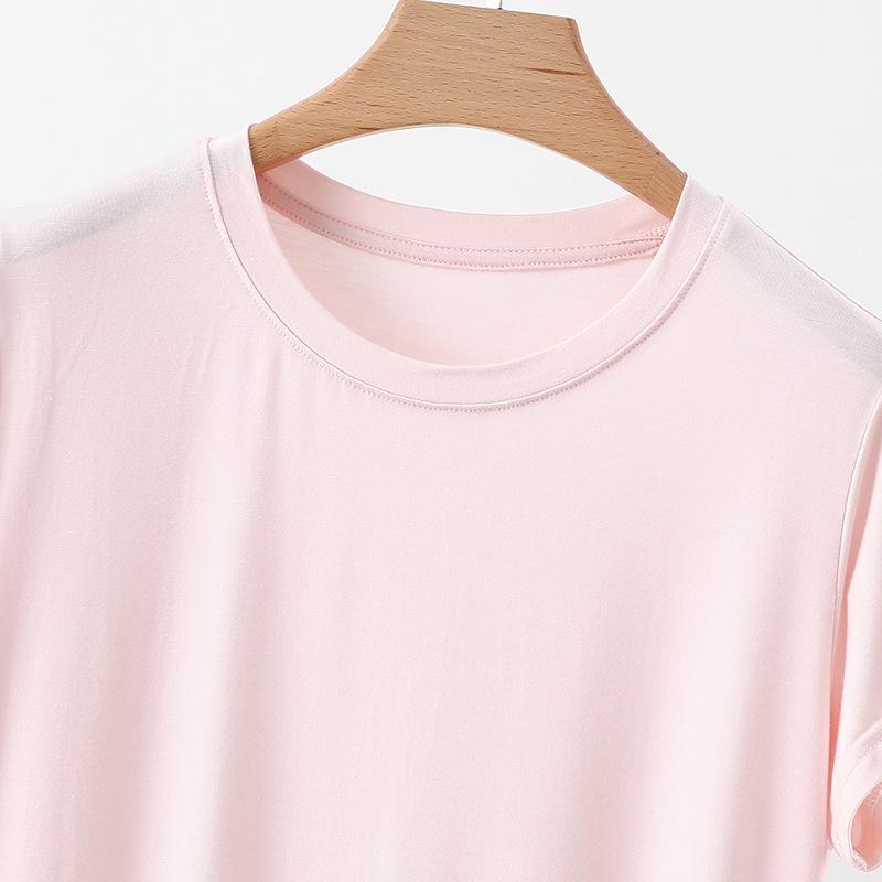 Women's Slimming U-Neck Short Sleeve Solid T-Shirt - Summer Fashion Basic