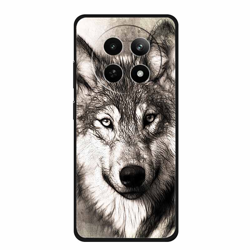 For Realme 13+ 5G Case Animals Soft Silicone TPU Phone Cases Back Cover For OPPO Realme 13 Plus 5G RMX5002 Wolf Protector Coque