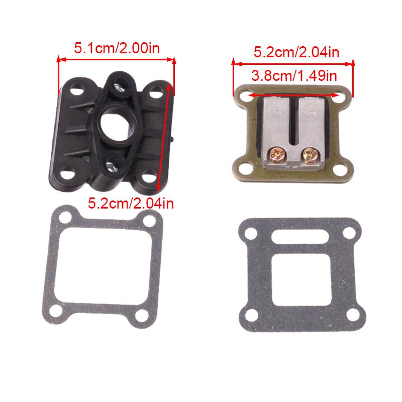 Reed Valve, Inlet Intake Manifold & Gaskets Combo for 17cc 19cc Minimoto, Pocket Bike, ATV, Quad, Go Kart Scooter