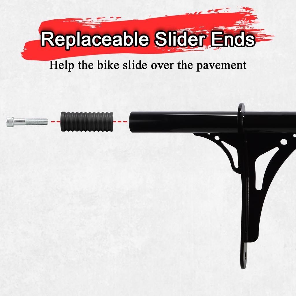 WOWTK Highway Peg Crash Footpeg Engine Guards for Harley DynaMid Control Models Street Bob Fat Bob Low Rider Wide Glide Gloss Black Bars/Highway
