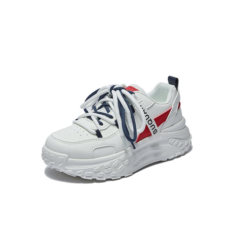 Fritidsjoggesko for kvinner Utendørs løpesko i kunstskinn Lette gåsportssko med snøring av treningssko for kvinner