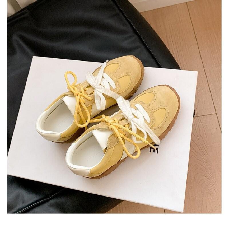 

Grape mother studiolee 7cm inner height increase~ round head lace-up sports dad shoes platform casual women s training shoes 40 жёлтый