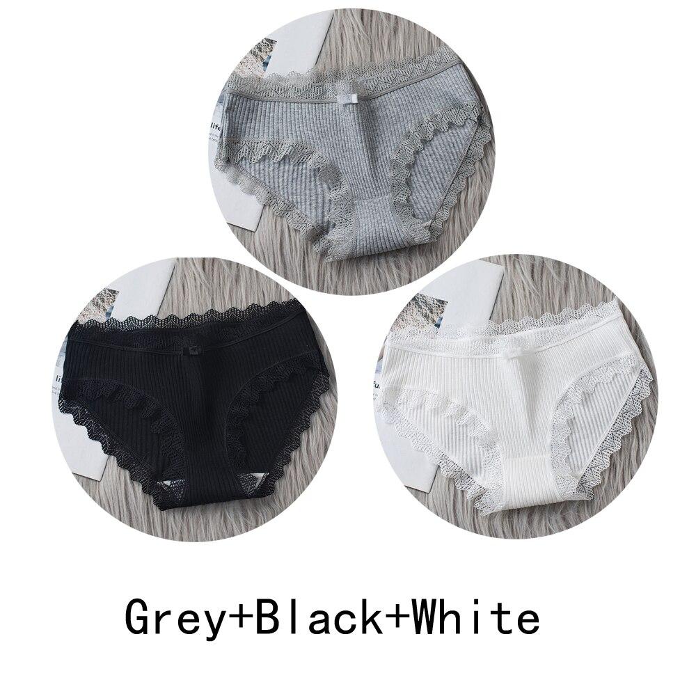 3PCS/lot Cotton Panties Women Comfortable Underwears Sexy Middle-Waisted Underpants Female Lingerie Big Size Ladies Briefs