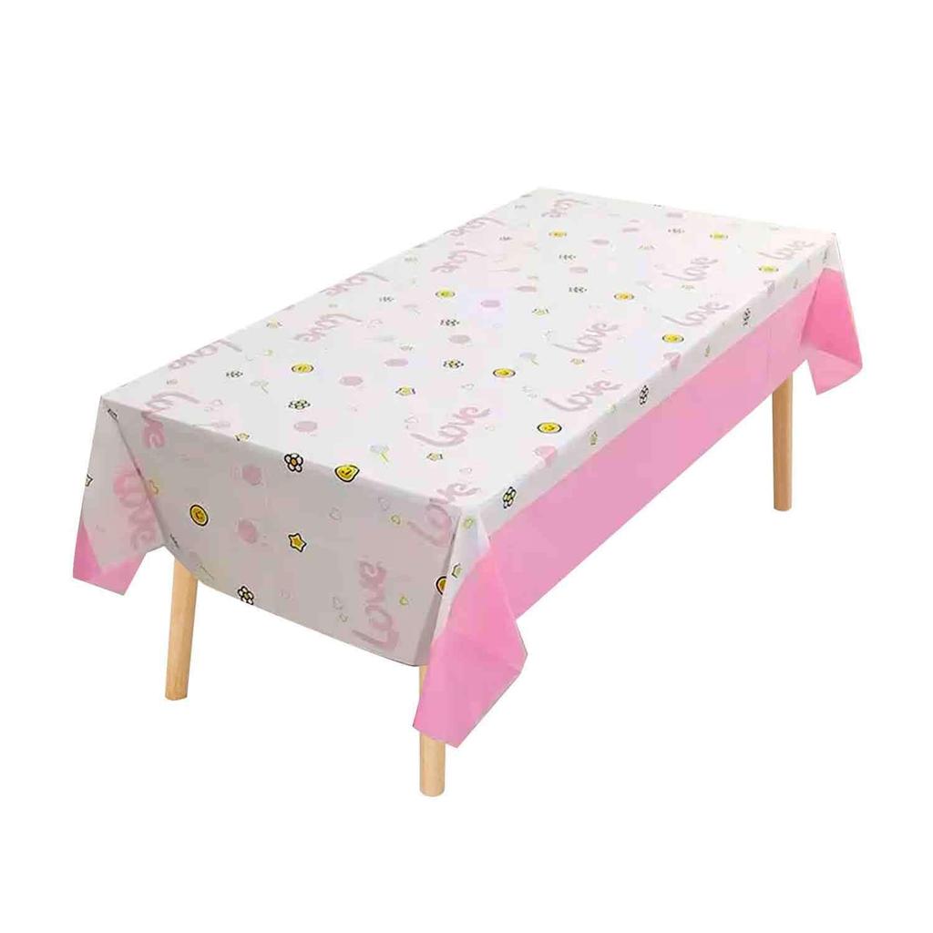 Disposable PEVA Cartoon Balloon Tablecloth - Oil-Proof, Thickened for Birthdays & Kindergarten Parties