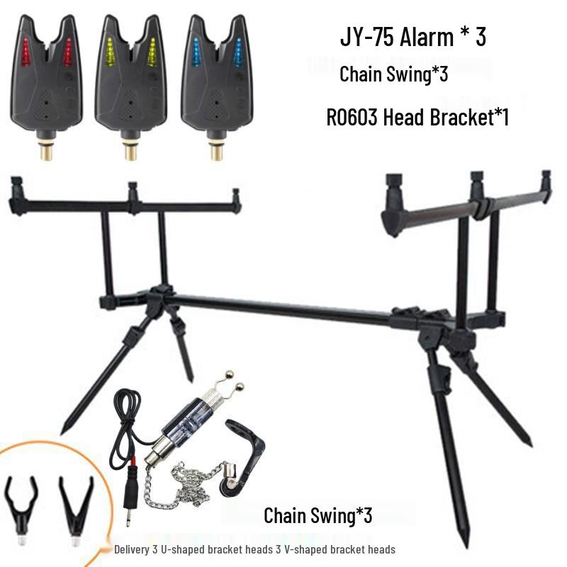 European Carp Fishing Rod Holder with Alarm Light - Aluminum Alloy